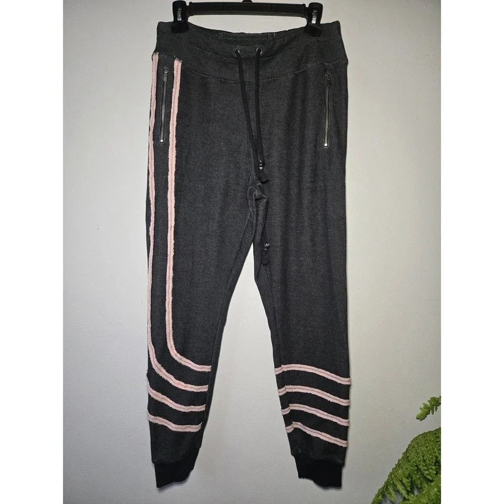 FP‎ Movement Jogger Sweatpants Gray Pink Stripe Drawstring Athletic Pants Small